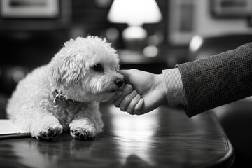 Client and banker shaking hands at the meeting table after completing the business investment budget., Generative AI