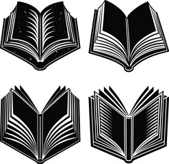 Set of realistic yellow books isolated on white background. Vector illustration
