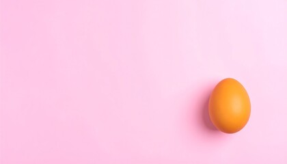 Fototapeta premium Single egg on pink background