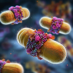 Bacillus cereus bacteria illness  symptom. Toxin heat. 3D rendering of cereulide toxin molecular structure