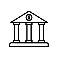 Bank building icon financial institution symbol