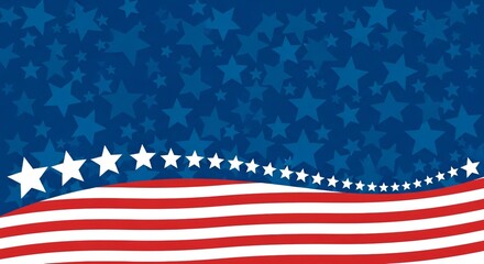  Waving American Flag with Stars and Stripes - Patriotic Background for Independence Day, 4th of July, and Memorial Day