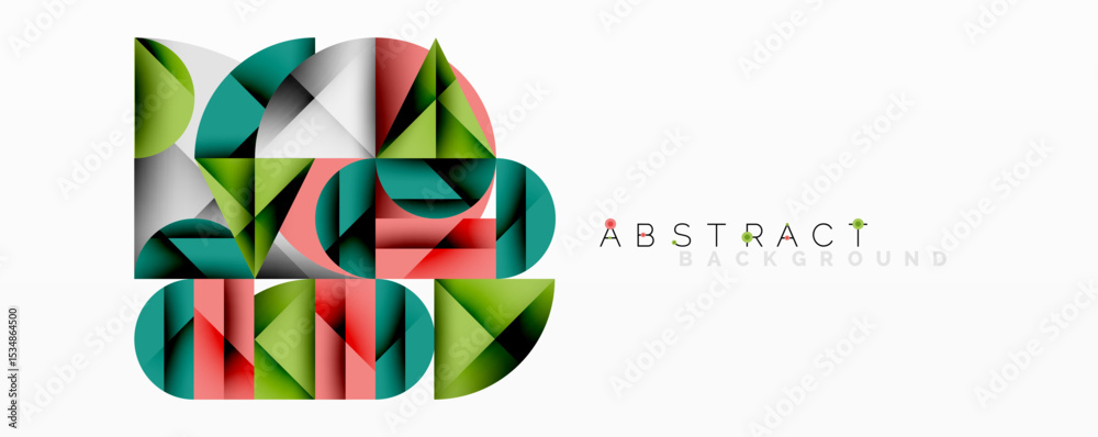 Aufkleber Geometric shapes overlap, creating vibrant color gradients. Modern design element for backgrounds, presentations. Clean aesthetic.