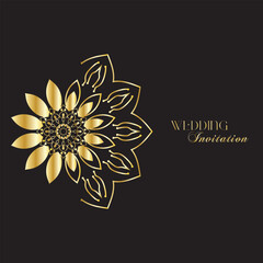 Obraz premium The Gold Mandala Wedding Iinvitation Card