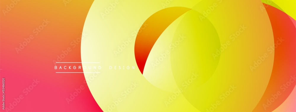 Poster abstract vibrant background. overlapping circles create dynamic color gradients, ranging from red to