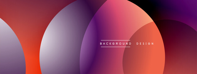 Abstract gradient shapes overlap. Vibrant purple, pink, orange hues blend smoothly. Modern design element for backgrounds, banners.
