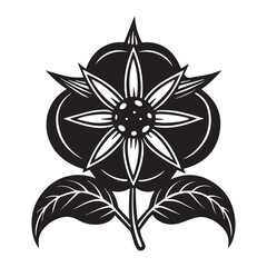  a small tomato flower icon with a star shaped yell