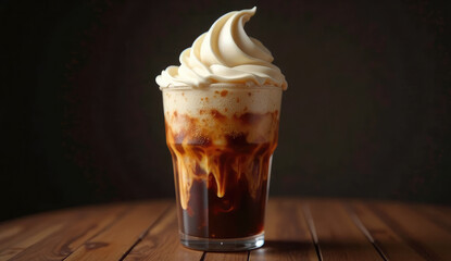 Delicious Iced Coffee Drink with Whipped Cream