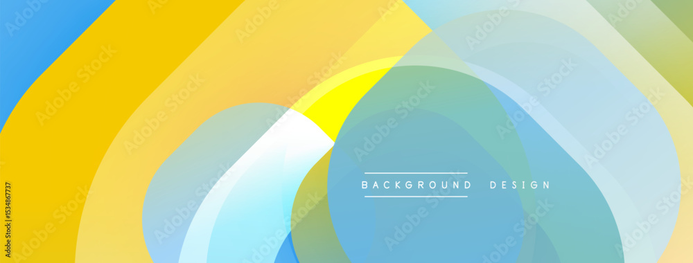 Aufkleber Abstract colorful layers create dynamic visual effect. Smooth gradients blend, forming modern background design.