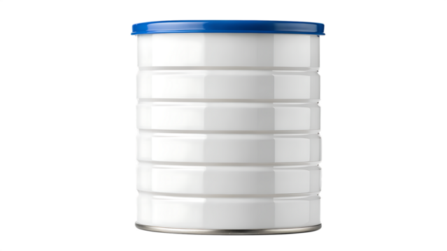 White and Blue Infant Formula Can Isolated