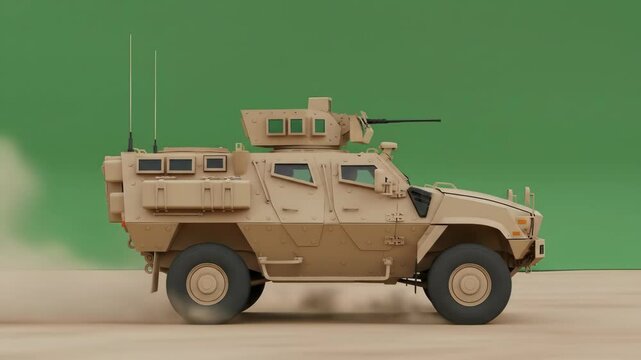Side View of Tactical Armored Vehicle