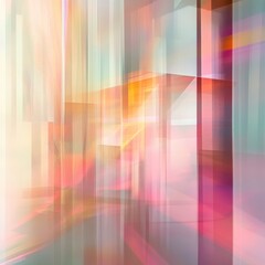 Abstract Composition with Blurred Geometric Shapes and Vibrant Colors