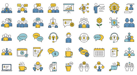 Business workflow process diagram isolated on white background
