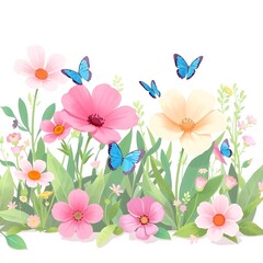 flowers and butterflies