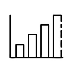Bar Chart and Line Graph Icon – Minimalist Black Outline Symbol for Business Analytics, Data Visualization, and Financial Statistics Reporting