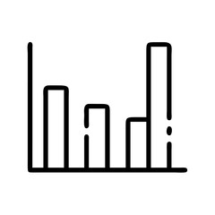 Bar Chart and Line Graph Icon – Minimalist Black Outline Symbol for Business Analytics, Data Visualization, and Financial Statistics Reporting