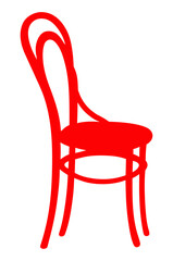 Old red wooden chair