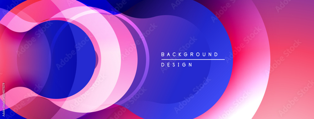 Poster Abstract flowing shapes, vibrant colors blend. Modern design, smooth gradients create dynamic visual effect. Background features layered forms.