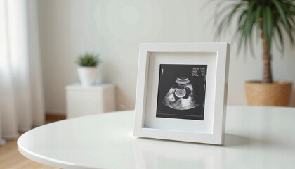 Ultrasound photo in a frame