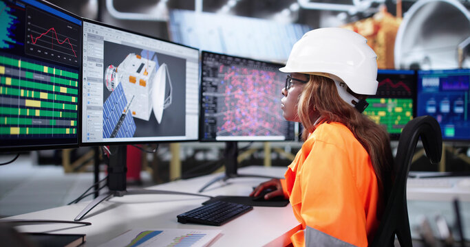 Black Female Engineer Drafts Satellite Model