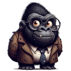 Cool cartoon gorilla as a boss, director.