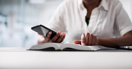 Woman Listening To A Sermon On Her Smartphone