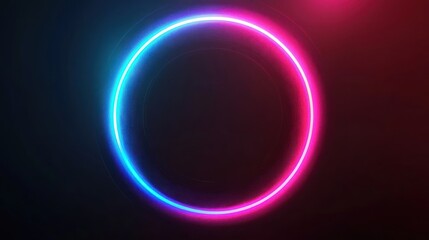 Fototapeta premium Neon circle graphic with vibrant colors.