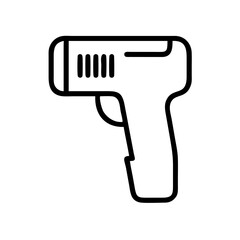 Barcode Scanner Line Icon – Minimalist Black Outline Symbol for Product Scanning, Inventory Management, Retail Checkout, and Point of Sale Systems