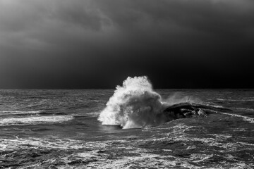 Black and white ocean tension