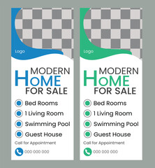   Home Rollup Banner Template Vector Design
