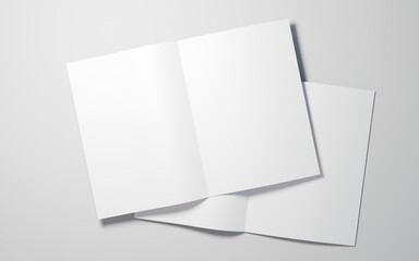 white brochure blank template for mockup and presentation 3d illustration design