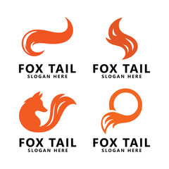 Fox tail logo template vector icon illustration design