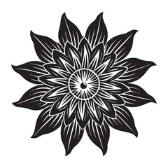 black and white lotus flower