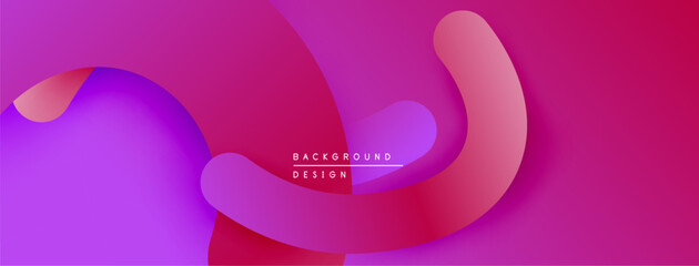 Abstract fluid shapes, vibrant magenta hues, smooth gradients create modern background design. Minimalist aesthetic, dynamic composition.