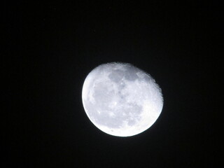 Bright White Full Moon Against Dark Night Skyfull moon in the night sky
