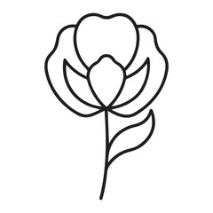 Obraz premium a poppy flower icon with a delicate wavy petal