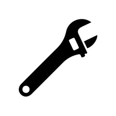 Adjustable wrench glyph icon