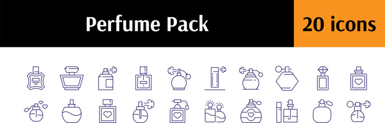 Perfume Related Icon Set. Editable Stroke. Perfect for Web Sites, Books, Cards, Apps
