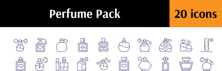 Perfume Bundle of Thin Icons. Editable Stroke. Perfect for Web Sites, Books, Cards, Apps