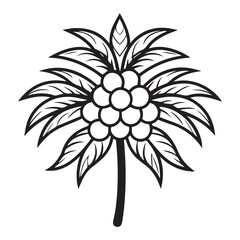 a date palm flower icon with small clustered blew