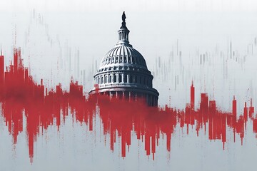U.S. capitol building amidst economic downturn.