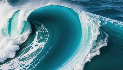 Majestic ocean wave crashing turquoise water powerful nature scene