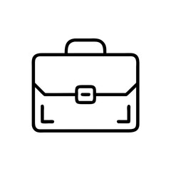 Business Briefcase Line Icon – Minimalist Black Outline Symbol for Office Work, Career, Job Search, Corporate Services, and Professional Tools