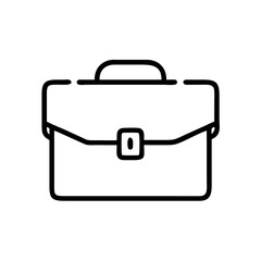 Business Briefcase Line Icon – Minimalist Black Outline Symbol for Office Work, Career, Job Search, Corporate Services, and Professional Tools