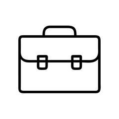 Business Briefcase Line Icon &ndash; Minimalist Black Outline Symbol for Office Work, Career, Job Search, Corporate Services, and Professional Tools