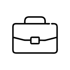 Business Briefcase Line Icon – Minimalist Black Outline Symbol for Office Work, Career, Job Search, Corporate Services, and Professional Tools