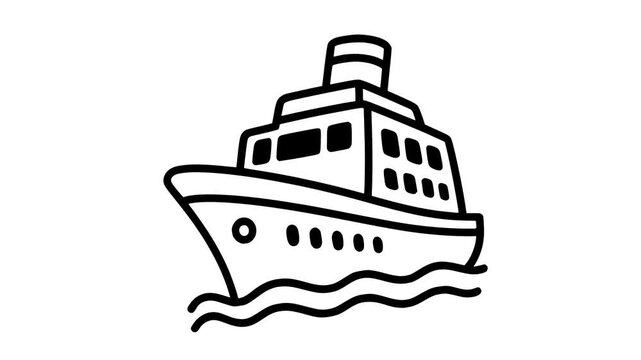 Cruise Ship Sailing Animation