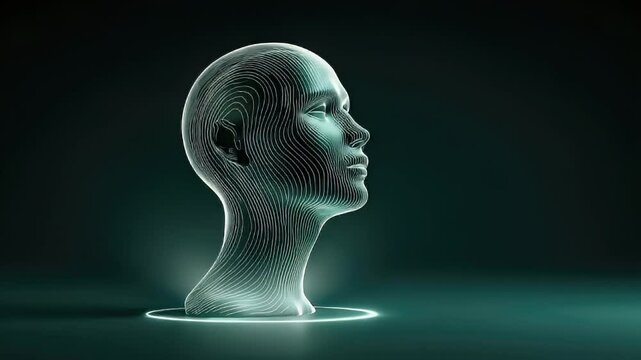Abstract digital human head profile