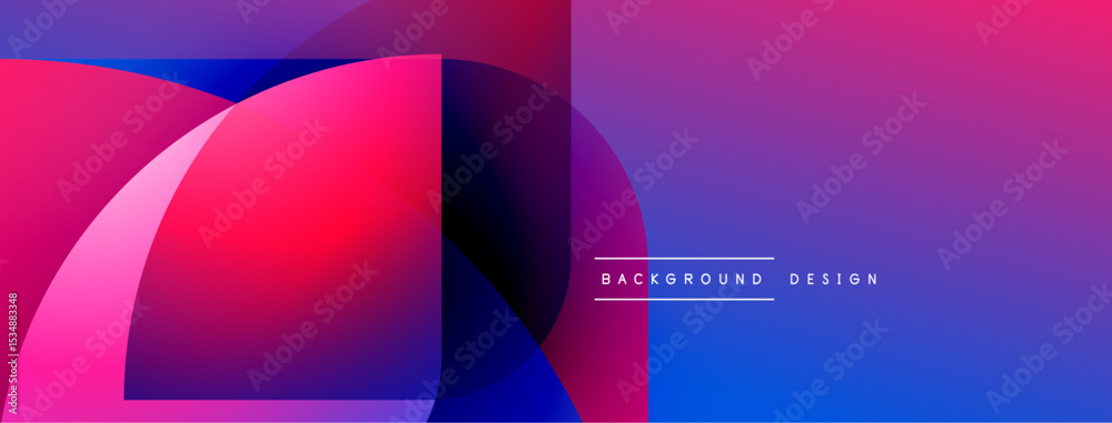 Poster Abstract gradients, vibrant colors, modern design. Shapes overlap creating dynamic visual effect. Text reads background design.