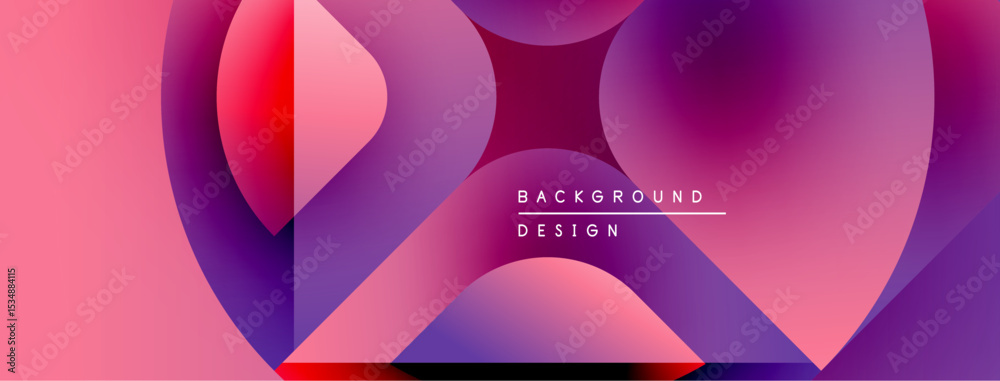 Poster Abstract fluid shapes, vibrant pinks, purples blend. Modern design, text reads background design. Gradient colors create dynamic visual effect.